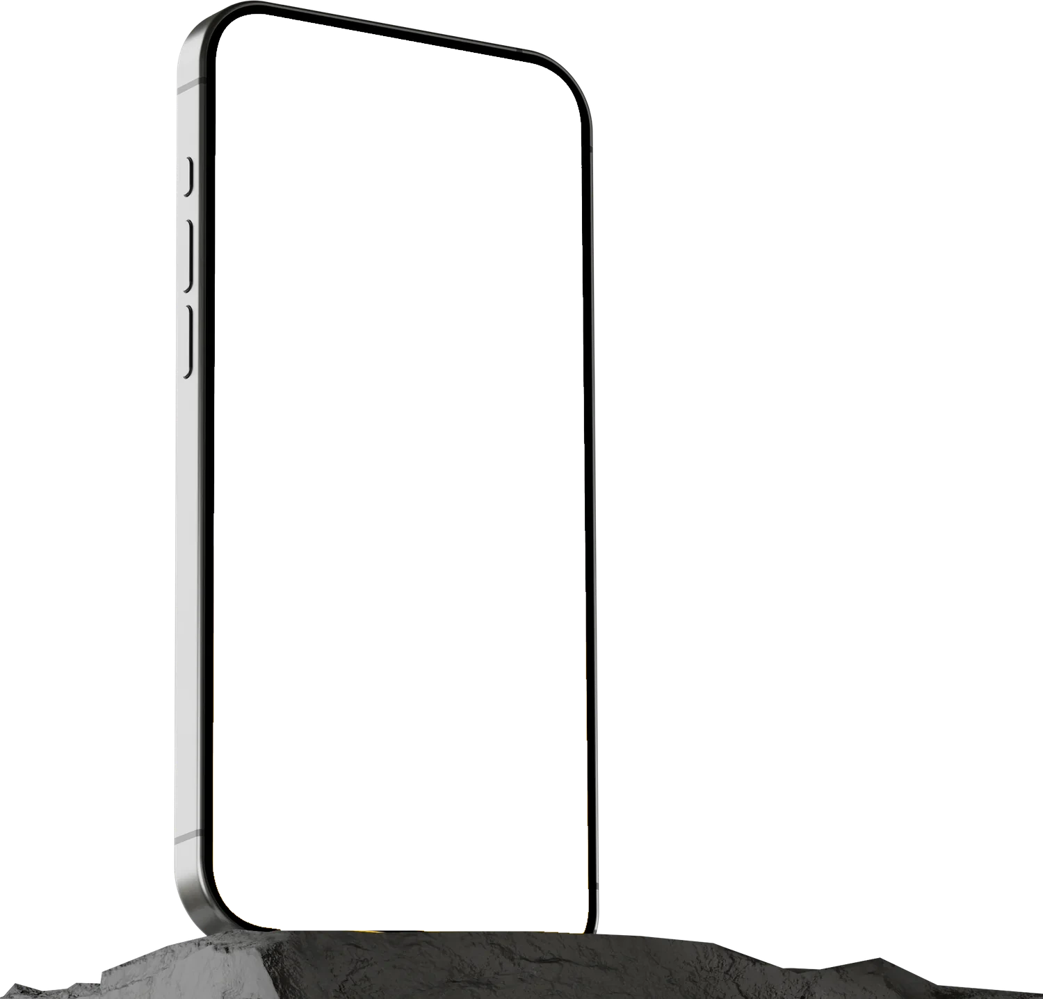 A phone standing on a rock playing a walkthrough of the redesigned Babylon onboarding — splash, intro guide, express email sign-up, verification, personal details and insurance plan found