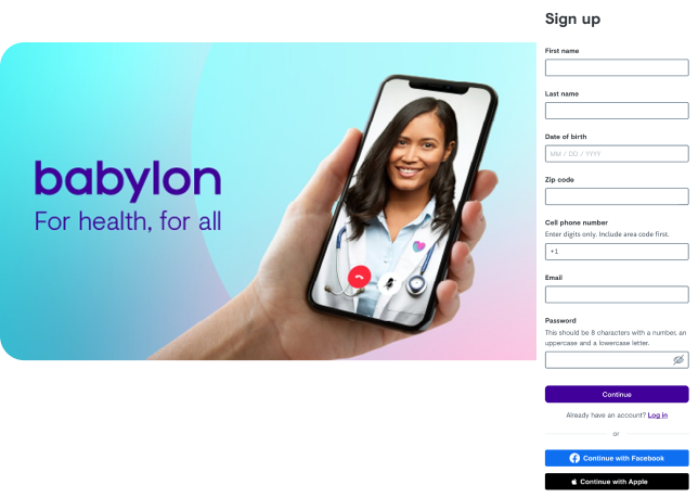 Babylon old signup